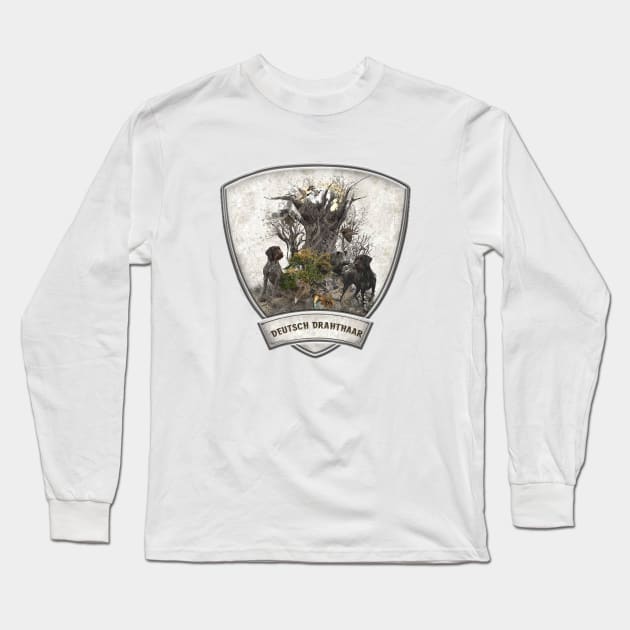 German Wirehaired Pointers, hunting season Long Sleeve T-Shirt by German Wirehaired Pointer 